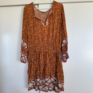 American Eagle Orange Boho Dress